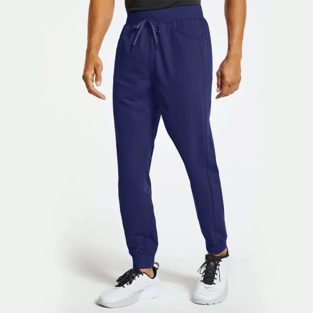 Jaanuu Men's Navy Drawstring Jogger Scrub Pants